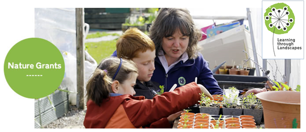 A woman helping two children in a greenhouse.